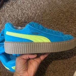 Puma Kids Sneakers in Blue and Neon Yellow